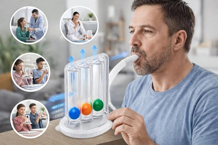 SPIROMETR KULKOWY URZĄDZENIE DO ĆWICZEŃ ODDECHOWYCH Reha Fund RX-1402
