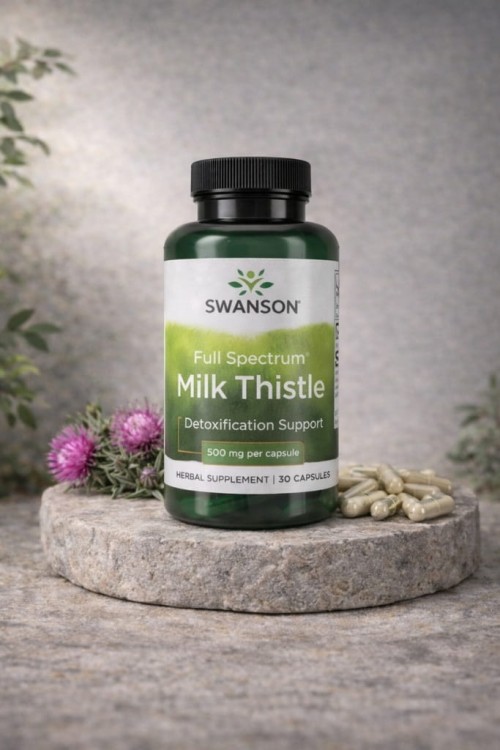 SWANSON Full Spectrum Milk Thistle (Ostropest plamisty) 500 mg 30 kapsułek