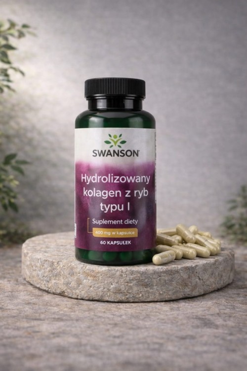 SWANSON Hydrolizowany kolagen z ryb typu I 400 mg 60 kapsułek