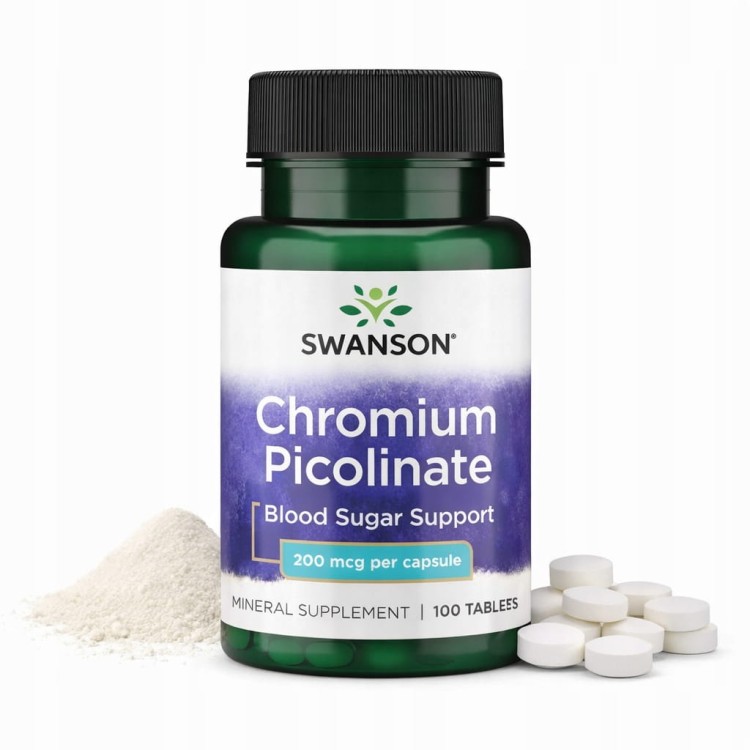SWANSON Pikolinian Chromu 200 µg 100 kapsułek