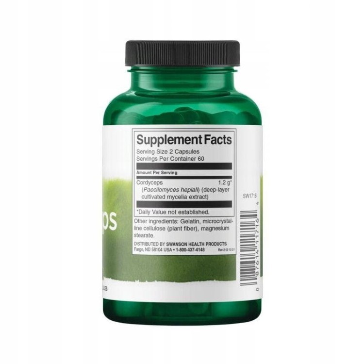 SWANSON Cordyceps 600 mg 120 kapsułek