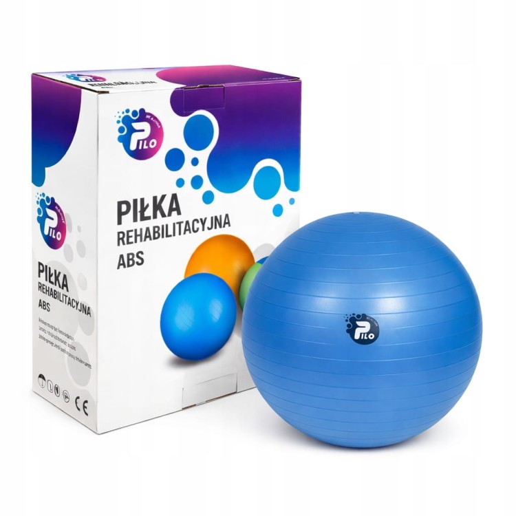 PIŁKA DO ĆWICZEŃ I REHABILITACJI, SYSTEM ABS, OBCIĄŻENIE 300KG 65CM+ POMPKA
