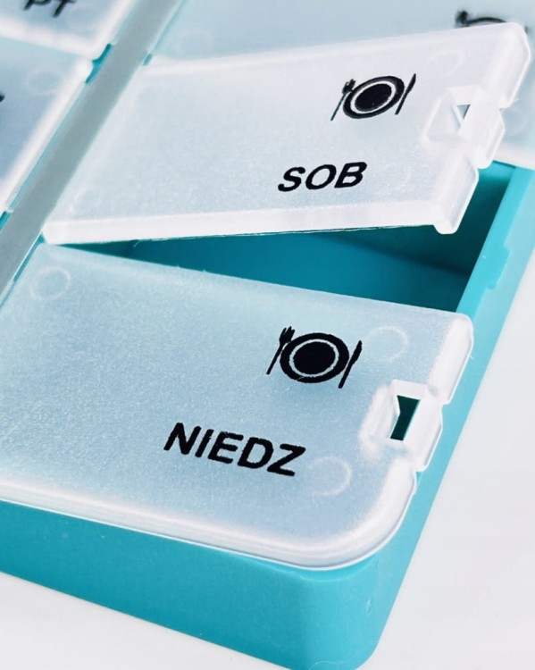 ORGANIZER NA LEKI POJEMNIK NA TABLETKI KASETKA TYGODNIOWA 7 DNI 2 PORY DNIA