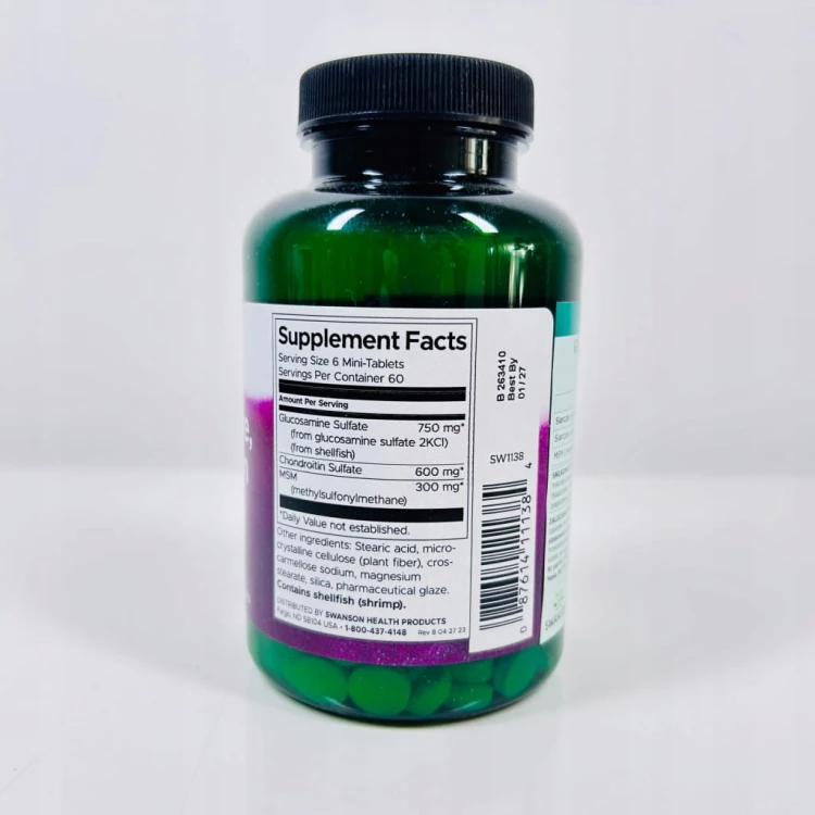 SWANSON Glucosamine Chondroitin MSM 360 mini-tabletek | ZDROWE STAWY KOŚCI