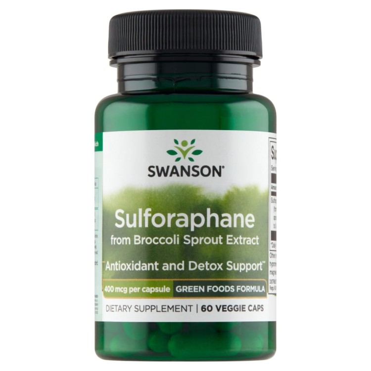 SWANSON Sulforafan Kiełki brokuła 400mg 60kapsułek | ANTYOKSYDANT ODPORNOŚĆ