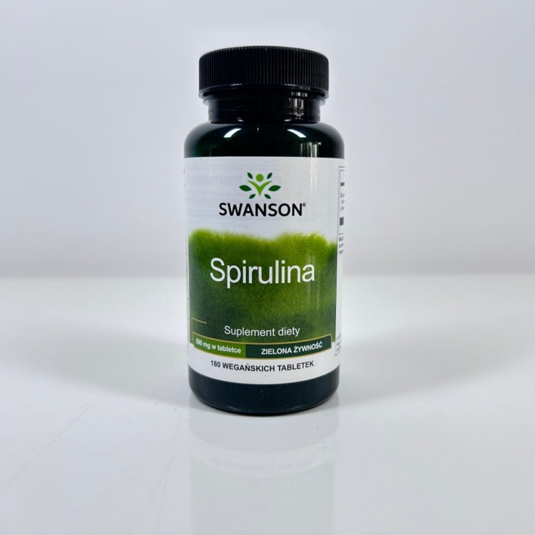 SWANSON Spirulina 500 mg 180 tabletek | DETOKS OCZYSZCZANIE ALGI MORSKIE