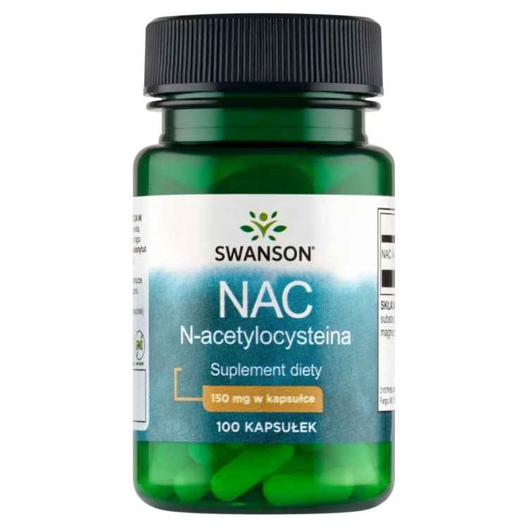 SWANSON NAC N-acetylocysteina 150 mg 100 kapsułek | WĄTROBA ANTYOKSYDANT