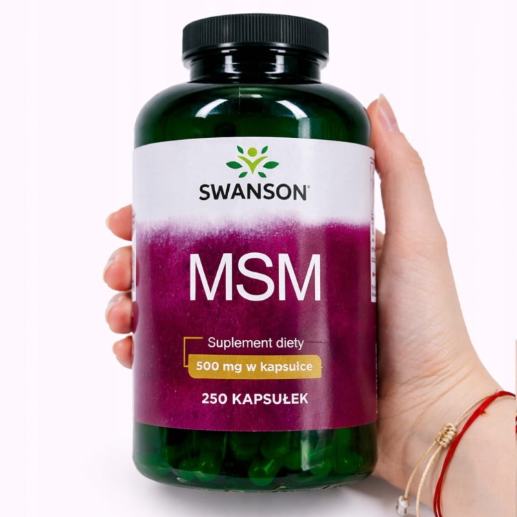 SWANSON MSM siarka organiczna 500 mg 250 kapsułek |ZDROWE STAWY KOŚCI SKÓRA