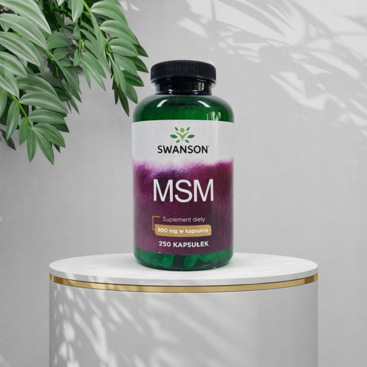 SWANSON MSM siarka organiczna 500 mg 250 kapsułek |ZDROWE STAWY KOŚCI SKÓRA