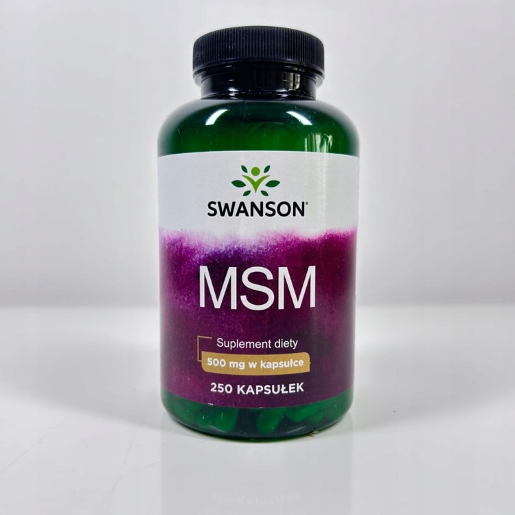 SWANSON MSM siarka organiczna 500 mg 250 kapsułek |ZDROWE STAWY KOŚCI SKÓRA