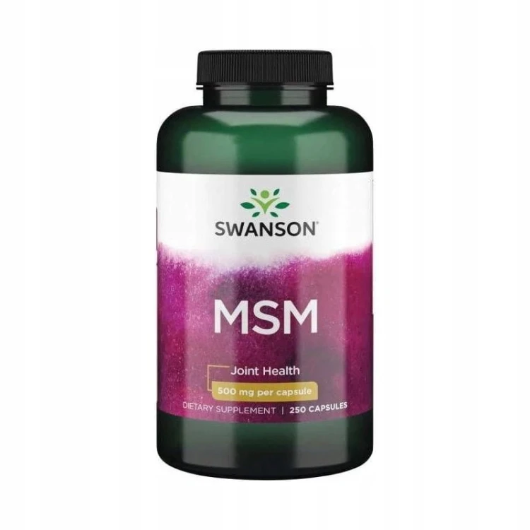 SWANSON MSM siarka organiczna 500 mg 250 kapsułek |ZDROWE STAWY KOŚCI SKÓRA
