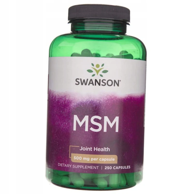 SWANSON MSM siarka organiczna 500 mg 250 kapsułek |ZDROWE STAWY KOŚCI SKÓRA