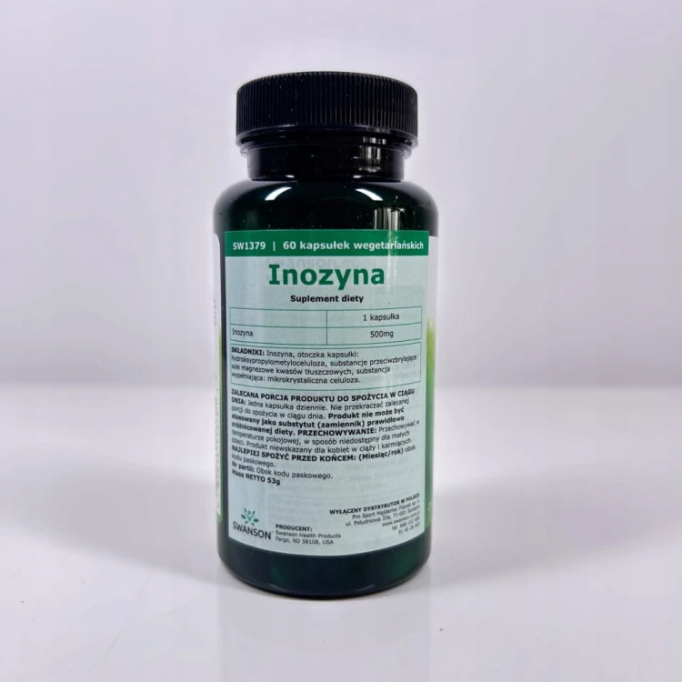 SWANSON Inozyna 500 mg 60 vege kapsułek | ODPORNOŚĆ ENERGIA INFEKCJE WIRUSY