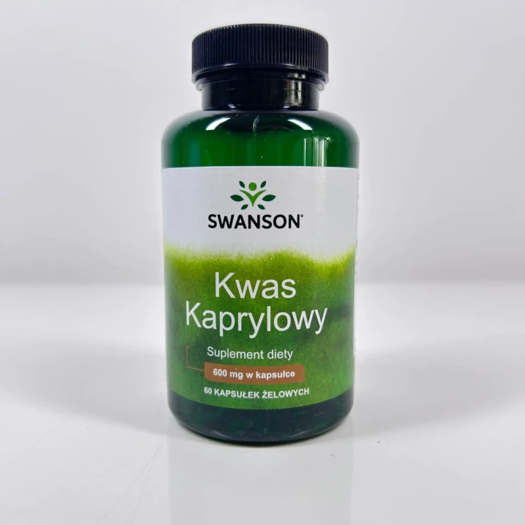 SWANSON Caprylic Acid Kwas kaprylowy 600 mg 60 kapsułek | TRAWIENIE JELITA
