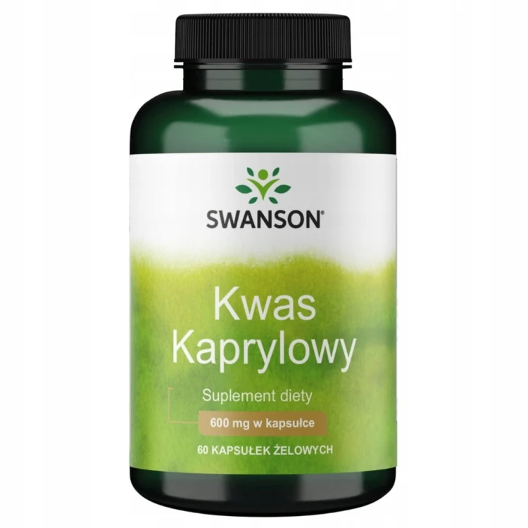 SWANSON Caprylic Acid Kwas kaprylowy 600 mg 60 kapsułek | TRAWIENIE JELITA