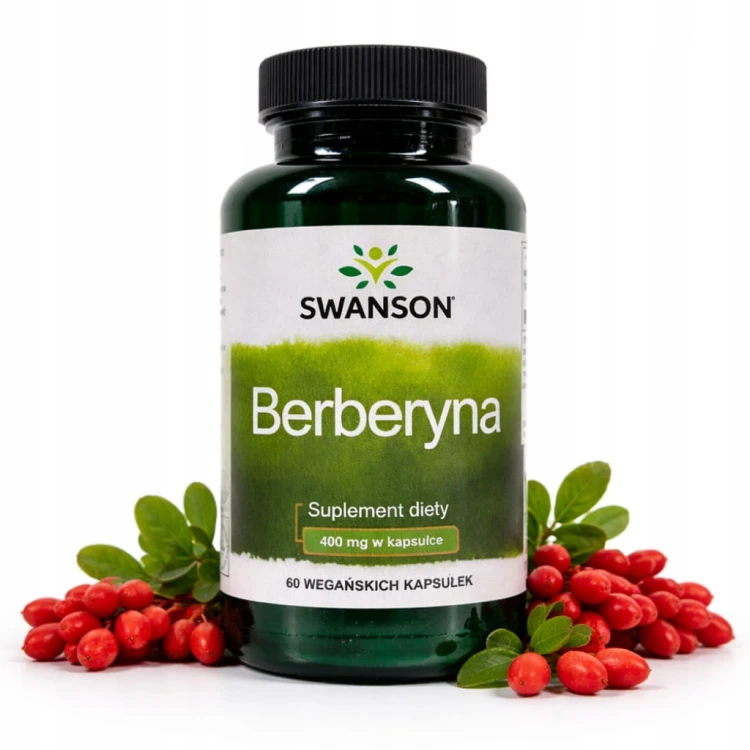 SWANSON Berberine (Berberyna) 400 mg 60 kapsułek | METABOLIZM CUKRZYCA HCL