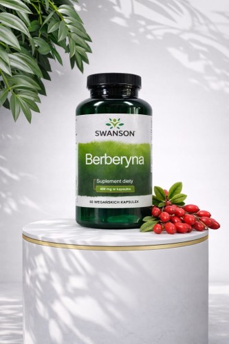SWANSON Berberine (Berberyna) 400 mg 60 kapsułek | METABOLIZM CUKRZYCA HCL