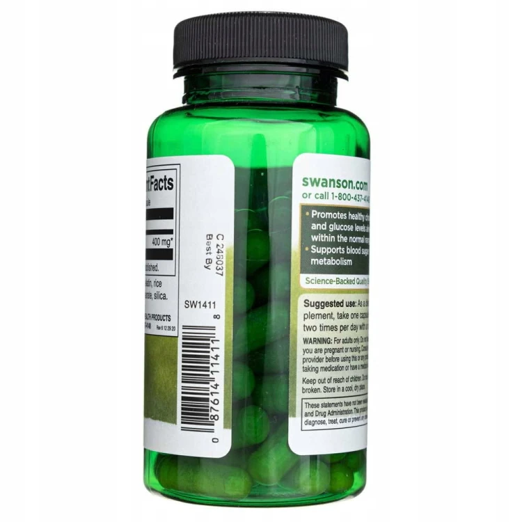 SWANSON Berberine (Berberyna) 400 mg 60 kapsułek | METABOLIZM CUKRZYCA HCL