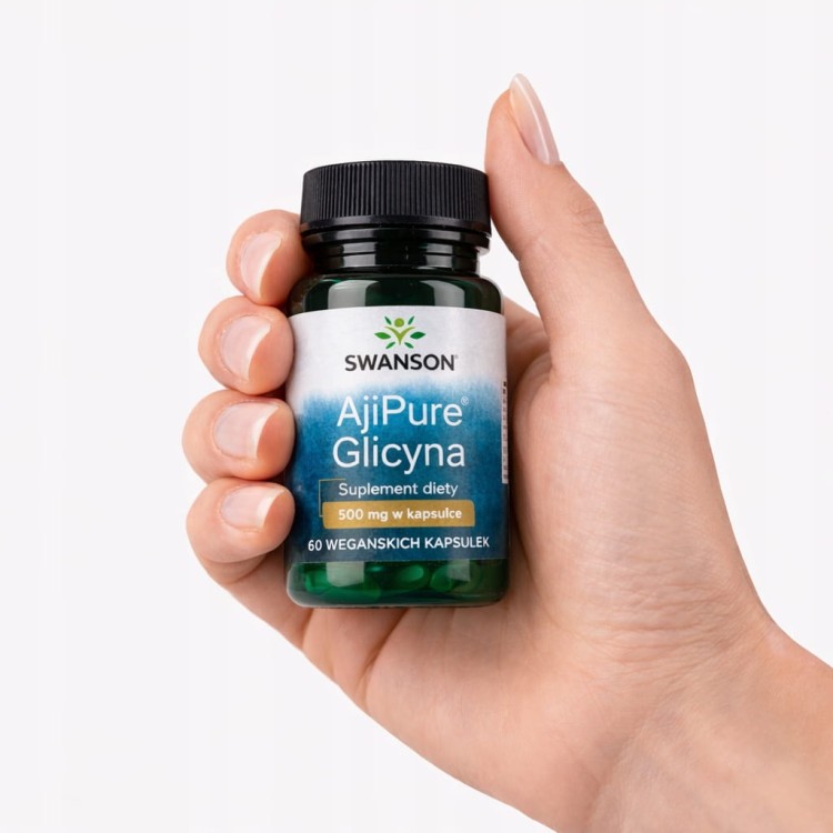SWANSON AjiPure Glicyna 500 mg 60 kapsułek | ZDROWY SEN STRES REGENERACJA