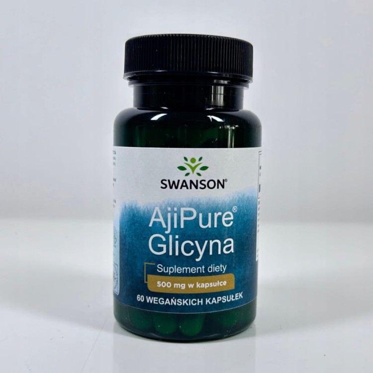 SWANSON AjiPure Glicyna 500 mg 60 kapsułek | ZDROWY SEN STRES REGENERACJA