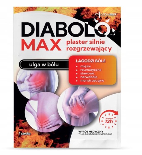 DIATHER Diabolo Max Plaster silnie rozgrzewający | BÓL MIĘŚNI STAWÓW