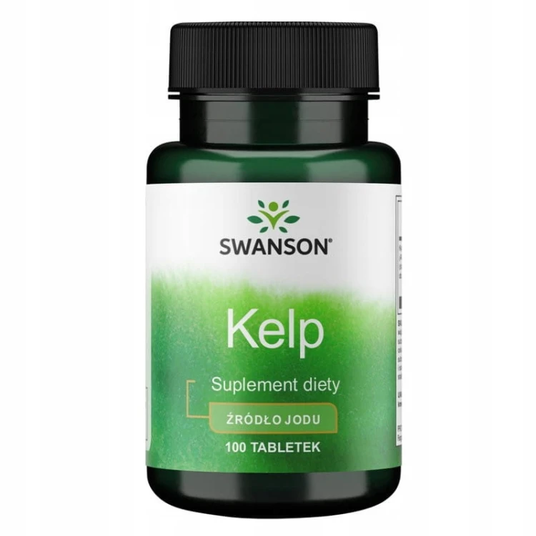 SWANSON Kelp algi morskie 225 µg 100 tabletek | JOD TARCZYCA WŁOSY SKÓRA