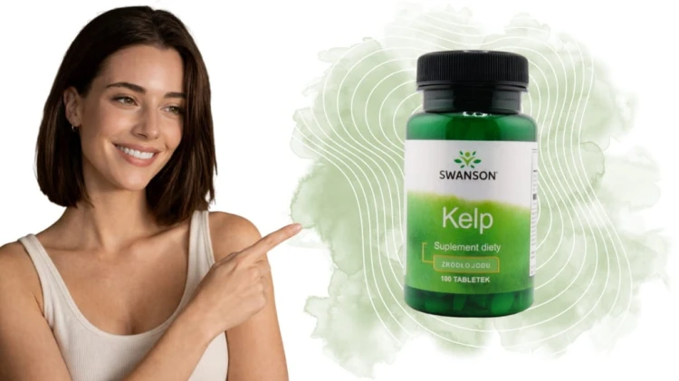 SWANSON Kelp algi morskie 225 µg 100 tabletek | JOD TARCZYCA WŁOSY SKÓRA