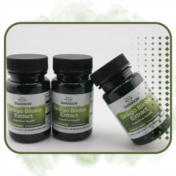 SWANSON Ginkgo Biloba ekstrakt 60 mg 30 kapsułek | PAMIĘĆ NEUROPROTEKCJA