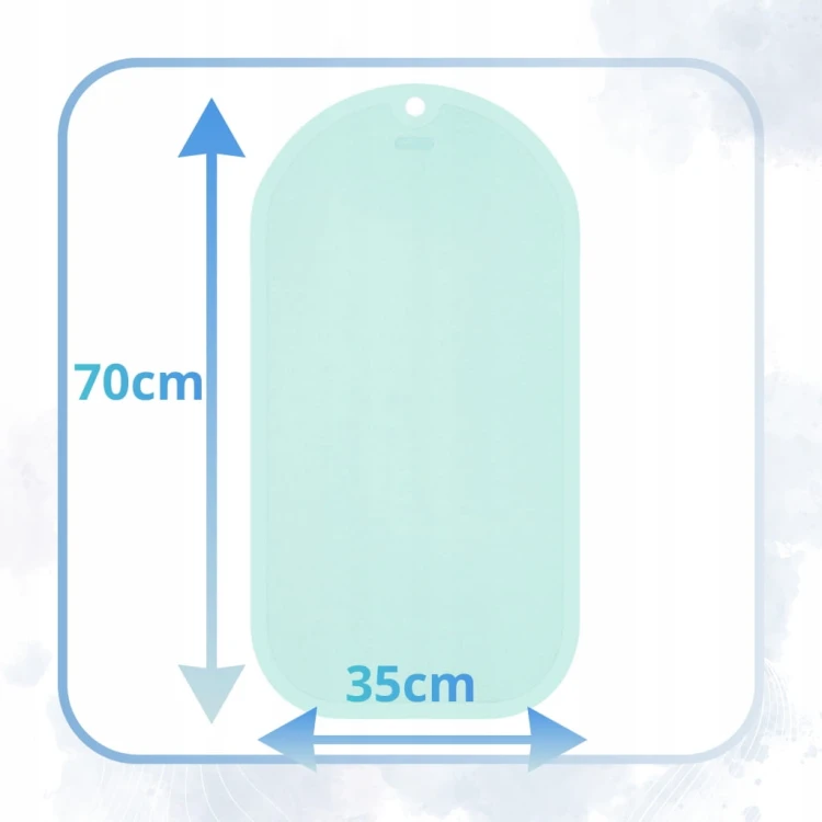 MATA ANTYPOŚLIZGOWA DO WANNY POD PRYSZNIC DO ŁAZIENKI 70x35cm TURKUSOWA