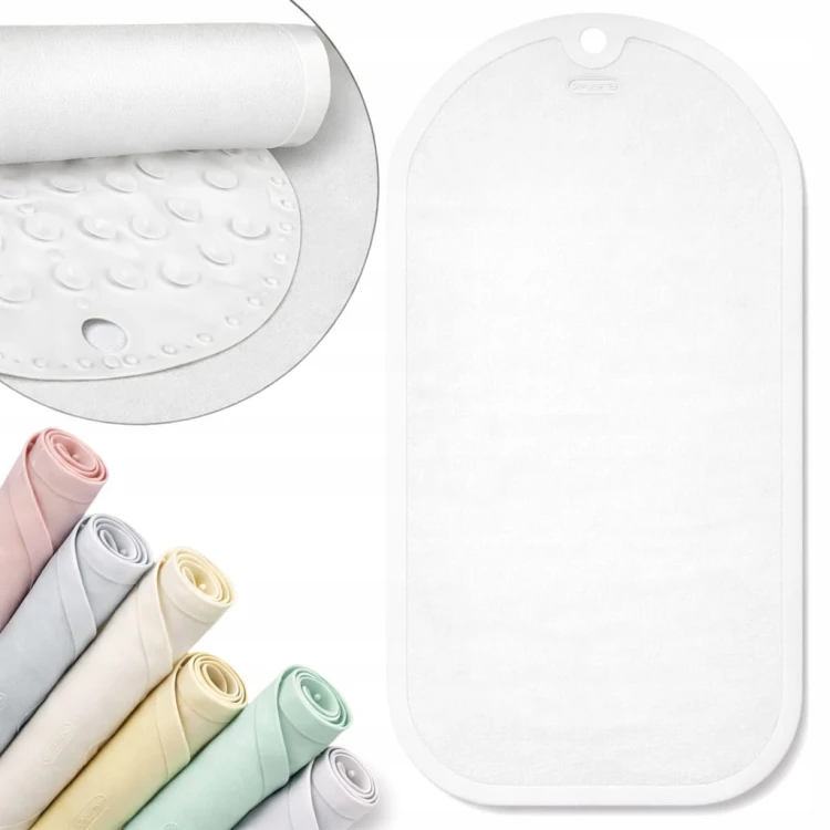 MATA ANTYPOŚLIZGOWA DO WANNY POD PRYSZNIC DO ŁAZIENKI 70x35cm BIAŁA