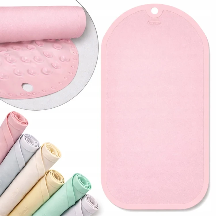 MATA ANTYPOŚLIZGOWA DO WANNY POD PRYSZNIC DO ŁAZIENKI 70x35cm RÓŻOWA