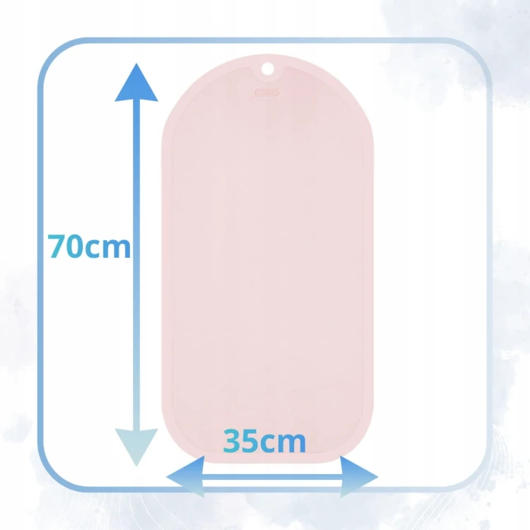 MATA ANTYPOŚLIZGOWA DO WANNY POD PRYSZNIC DO ŁAZIENKI 70x35cm RÓŻOWA