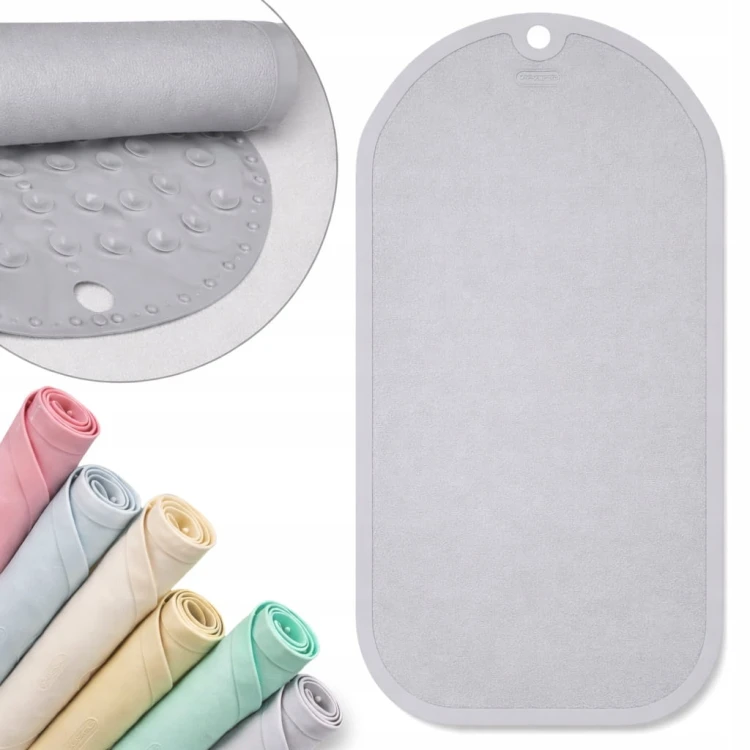 MATA ANTYPOŚLIZGOWA DO WANNY POD PRYSZNIC DO ŁAZIENKI 70x35cm SZARA