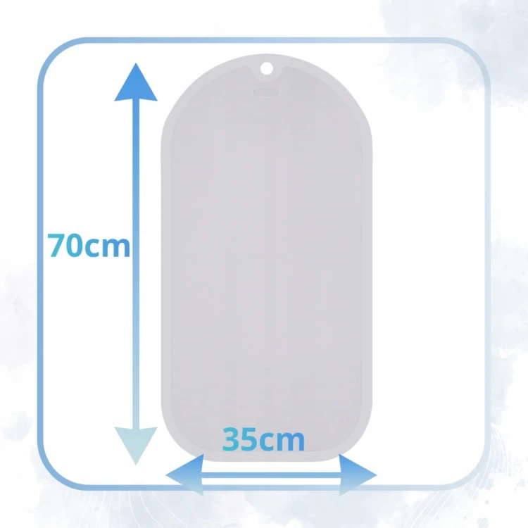 MATA ANTYPOŚLIZGOWA DO WANNY POD PRYSZNIC DO ŁAZIENKI 70x35cm SZARA