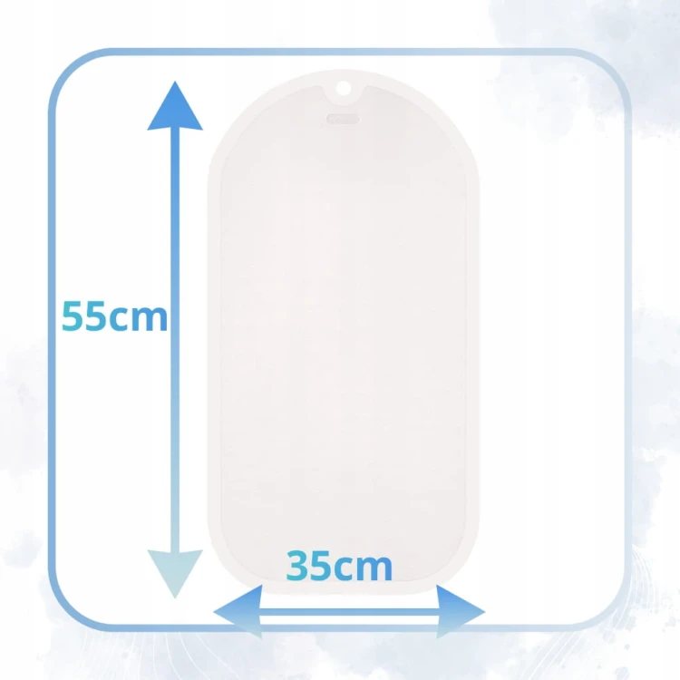 MATA ANTYPOŚLIZGOWA DO WANNY POD PRYSZNIC DO ŁAZIENKI 55x35cm BIAŁA