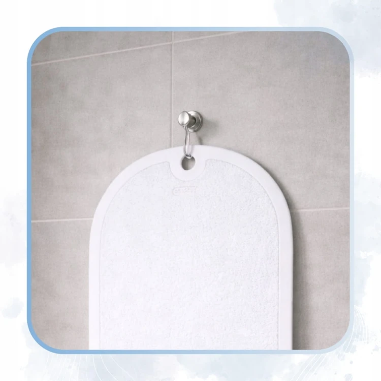 MATA ANTYPOŚLIZGOWA DO WANNY POD PRYSZNIC DO ŁAZIENKI 55x35cm BIAŁA